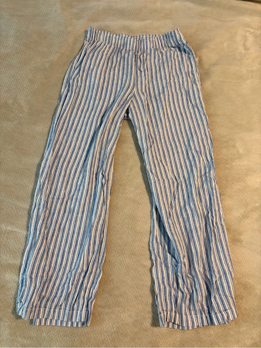 American Eagle Outfitters Blue and White Striped Pants